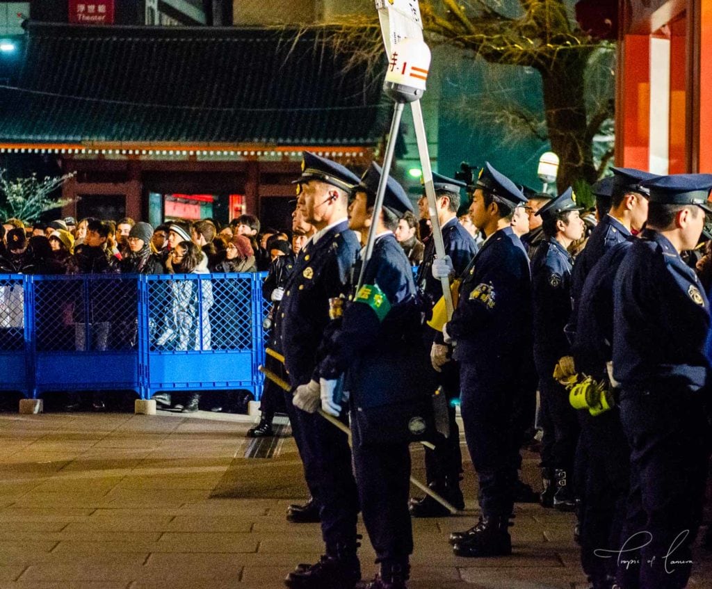 Guards at Senso-ji Shrine at New Year Celebrations
