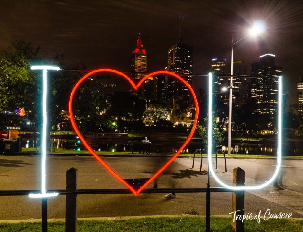 I Heart U installation at White Night, Melbourne