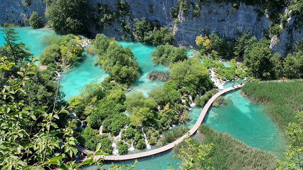 Aerial View of Plitvice Lakes